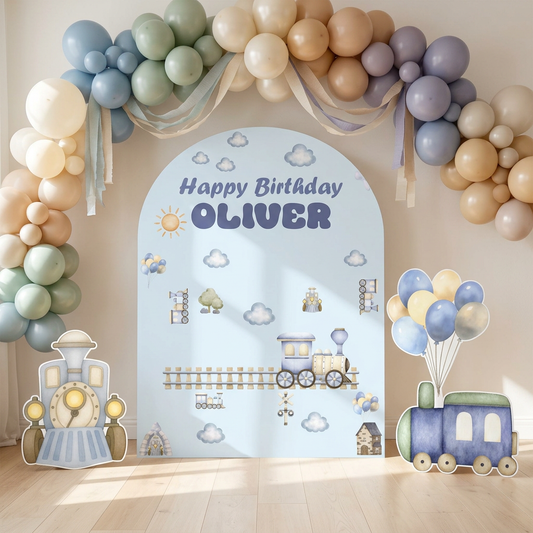 Train Birthday Backdrop Set - display 1