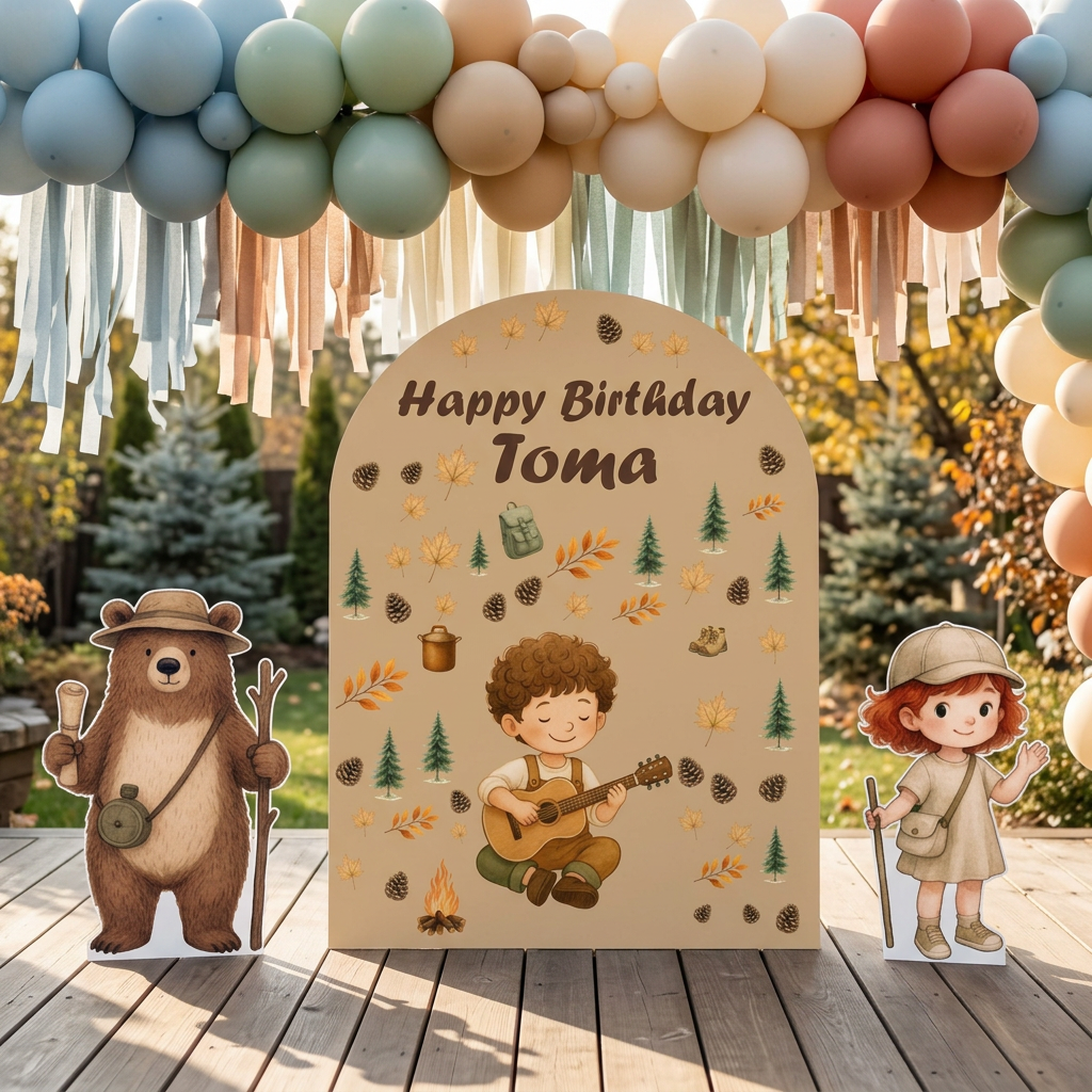 Camping Birthday Backdrop Set - display 1