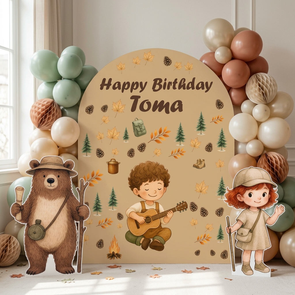 Camping Birthday Backdrop Set - display 2