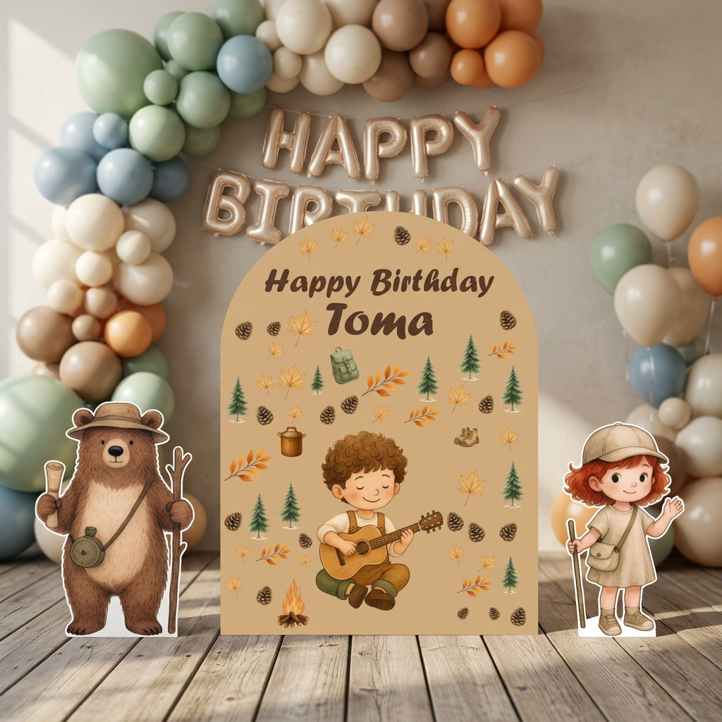 Camping Birthday Backdrop Set - display 4