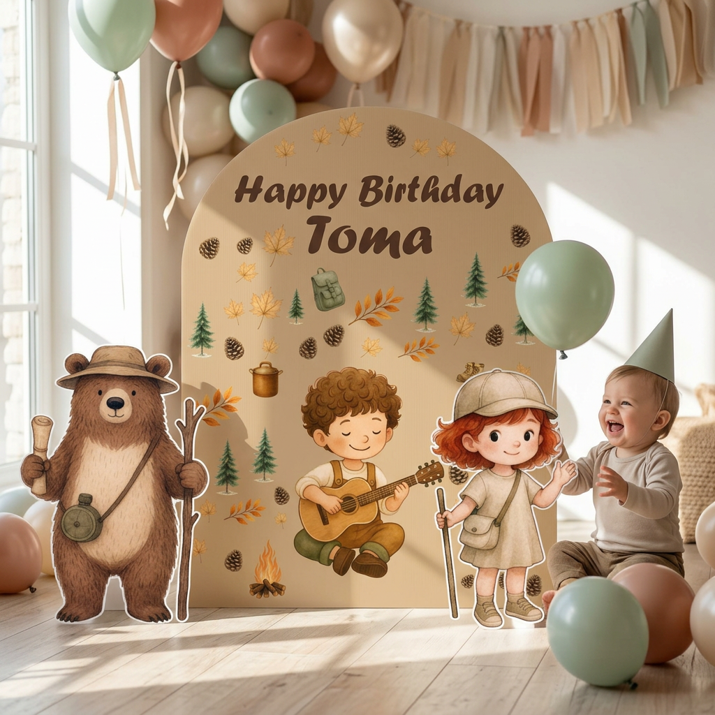 Camping Birthday Backdrop Set - display 6