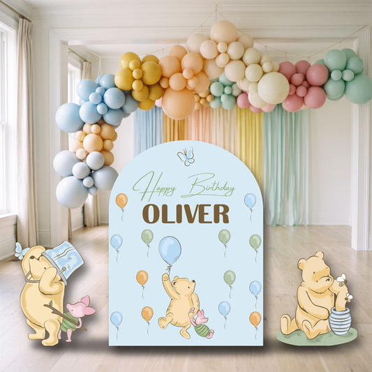 Classic Honey Bear Birthday Backdrop Set - display 1
