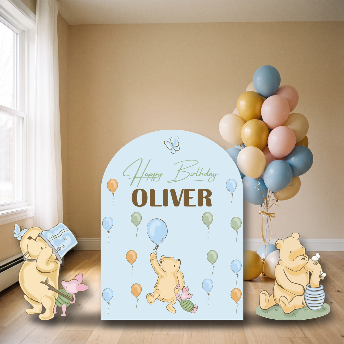 Classic Honey Bear Birthday Backdrop Set - display 5