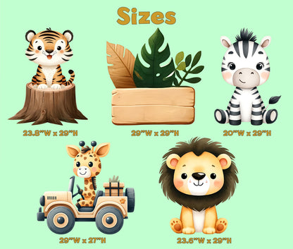 Personalized Safari Animals Party, Jungle Theme Party, Wild Animals,Safari Baby Shower,Wild One, Birthday Party Stand Up Prop,Two Wild Decor
