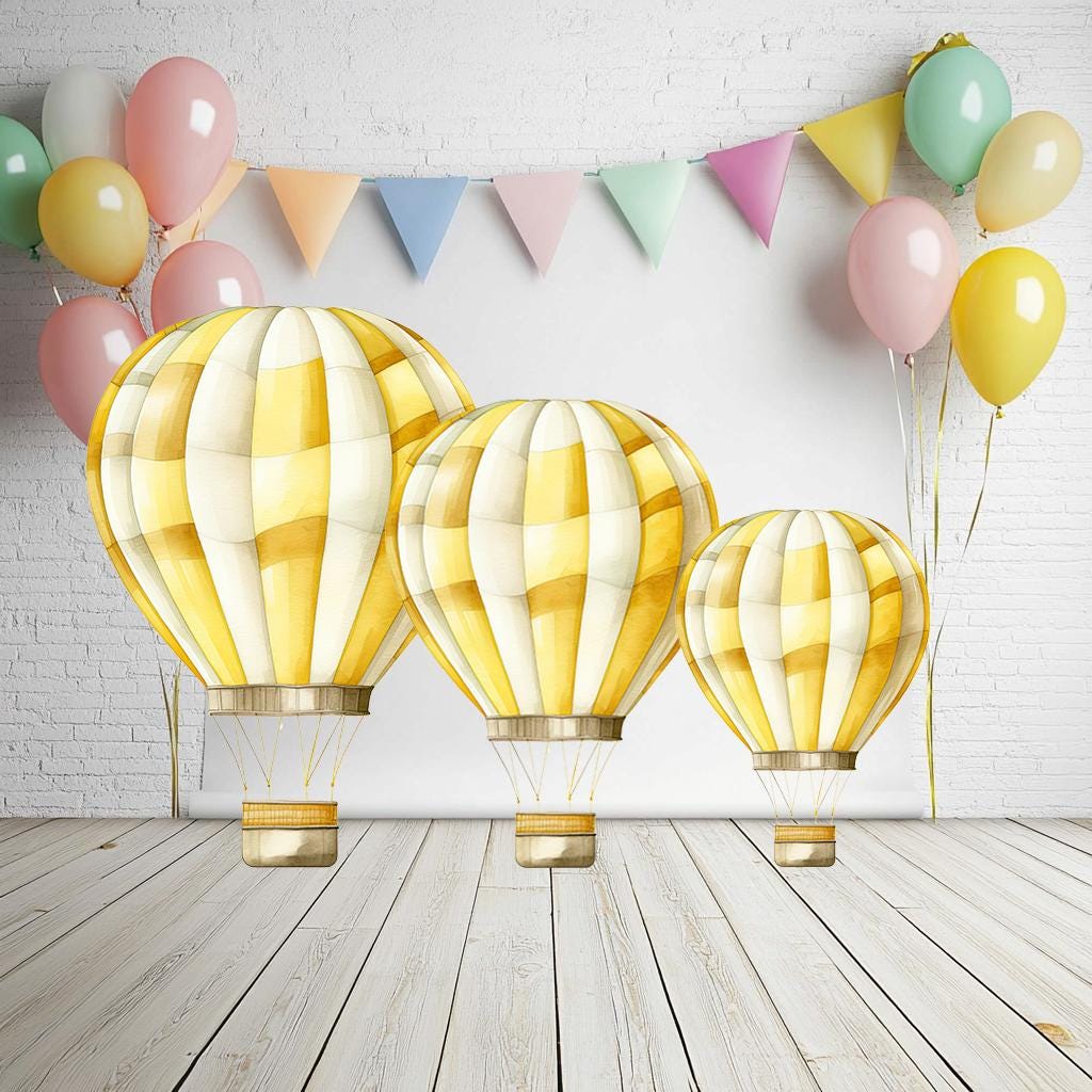 Hot Air Balloon Party Decor Cutout, Backdrop Cutouts, Signs, Baby Shower Hot Air Balloon, Coroplast Cutout Party Props
