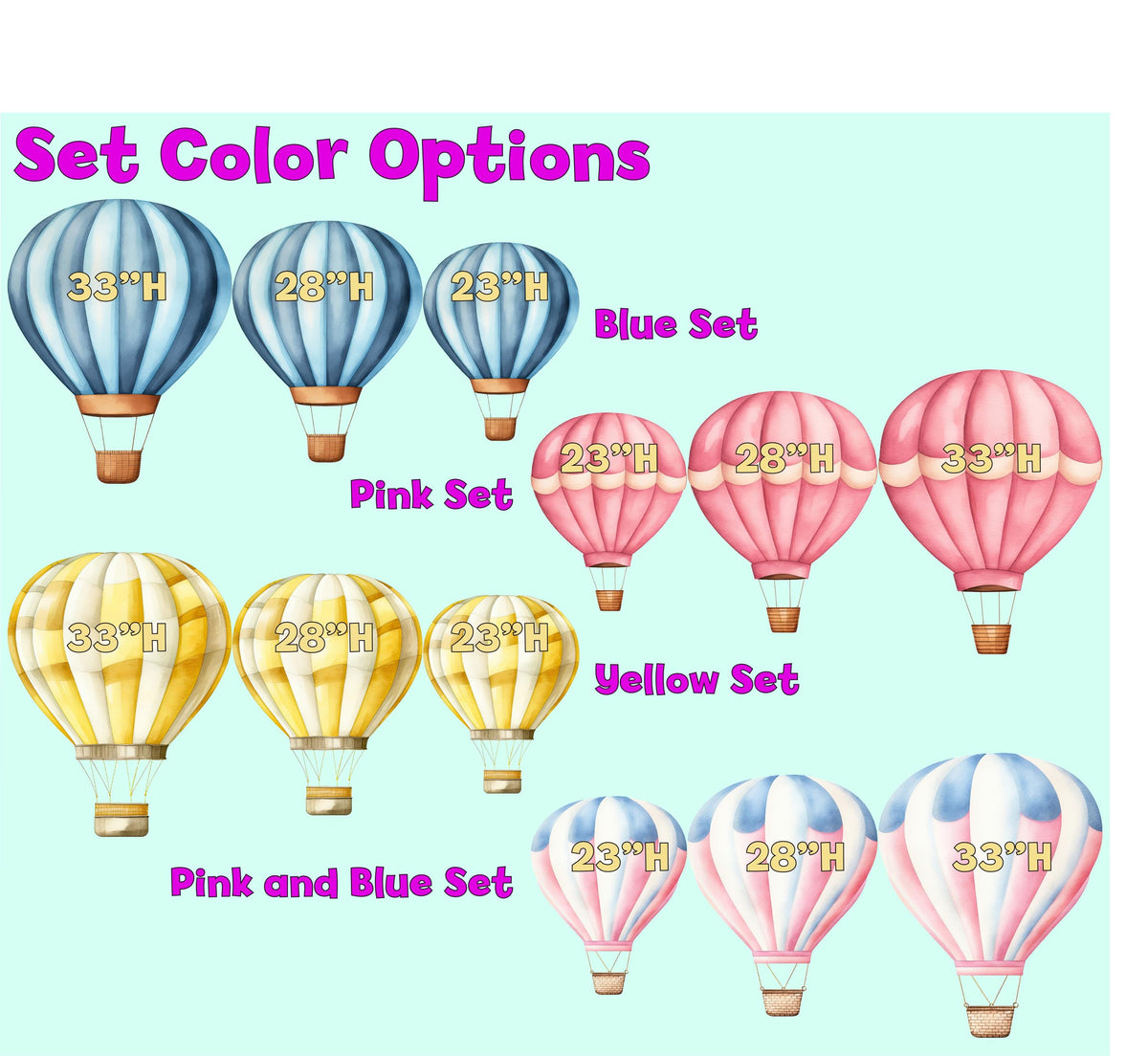 Hot Air Balloon Party Decor Cutout, Backdrop Cutouts, Signs, Baby Shower Hot Air Balloon, Coroplast Cutout Party Props