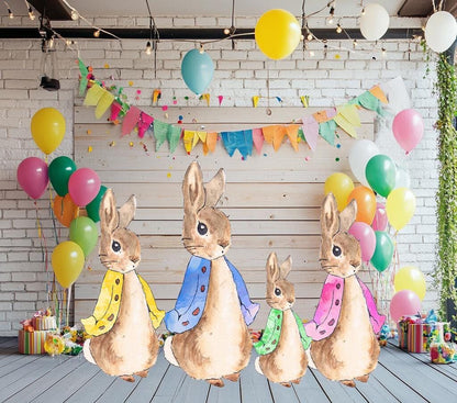 Garden Bunny Cutout Decoration, Rabbit Baby Shower Decor, Backdrop Decor, Yard Sign Art, Garden Decor,Easter Bunny Art,Rabbit Garden Stakes