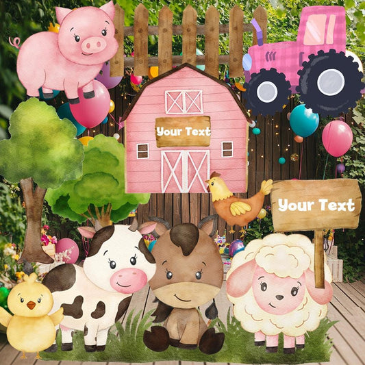 Farm Animals Cutout Set — custom party decor, printed and cut to shape
