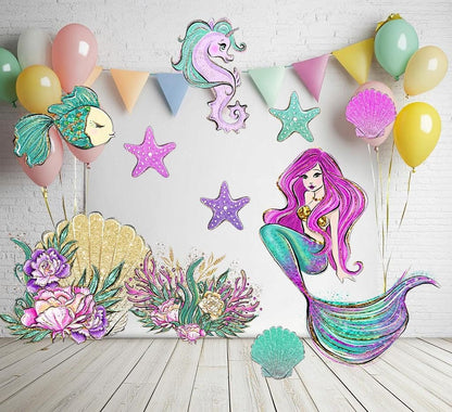 Mermaid Party — custom party decor, printed and cut to shape