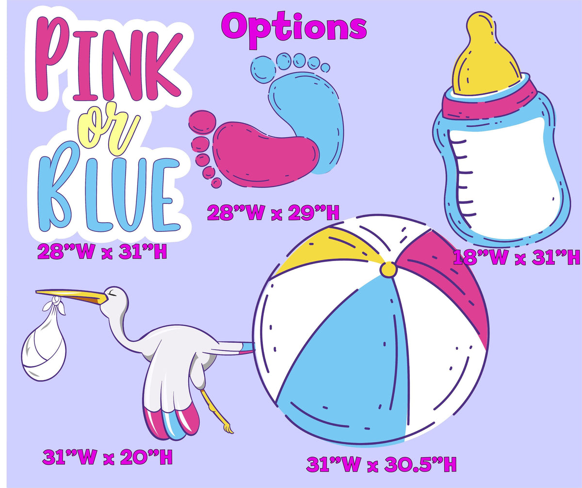 Pink Or Blue, Gender Reveal Party Decoration,Gender Reveal Yard Sign Decoration,Boy or Girl,Gender Announcement,Standee Cutouts Centerpieces