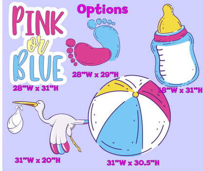 Pink Or Blue, Gender Reveal Party Decoration,Gender Reveal Yard Sign Decoration,Boy or Girl,Gender Announcement,Standee Cutouts Centerpieces