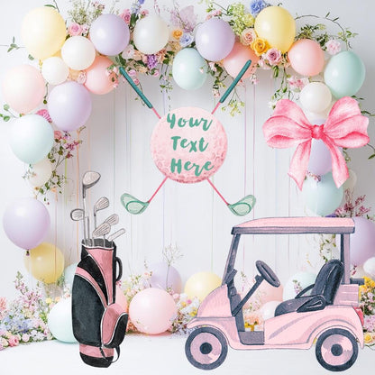 Pink Golf Cutout, Bow Birthday Decor, Golf Party, Custom Props, Golf Set, Golf Themed Parties, Lawn Sign, Golf Cart, Girls Golf Baby Shower