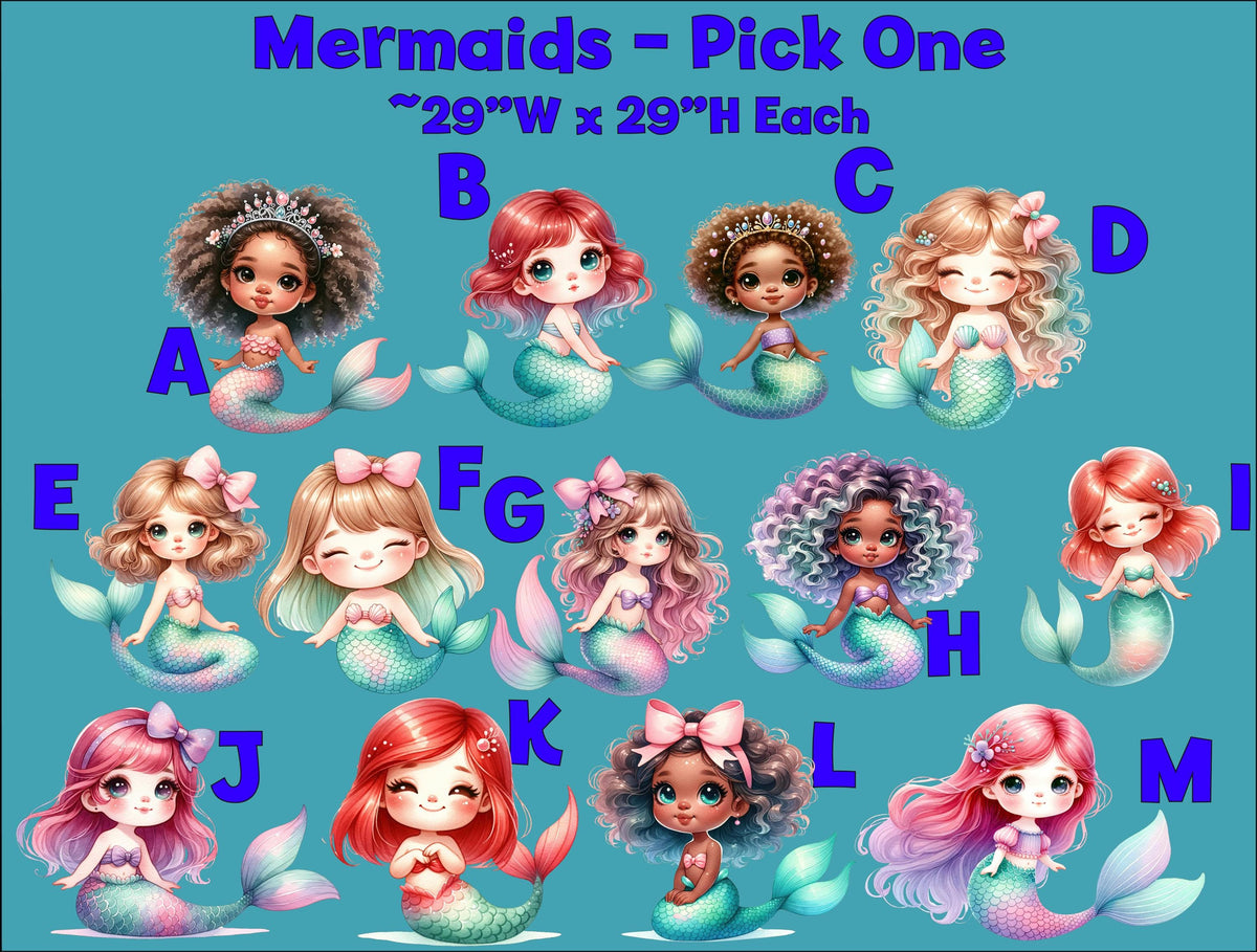 Mermaid Standee Party Prop, Mermaid Themed Party Decor, Mermaid Cutouts, Birthday Prop, Yard Sign, Under The Sea Party, Baby Shower Decor