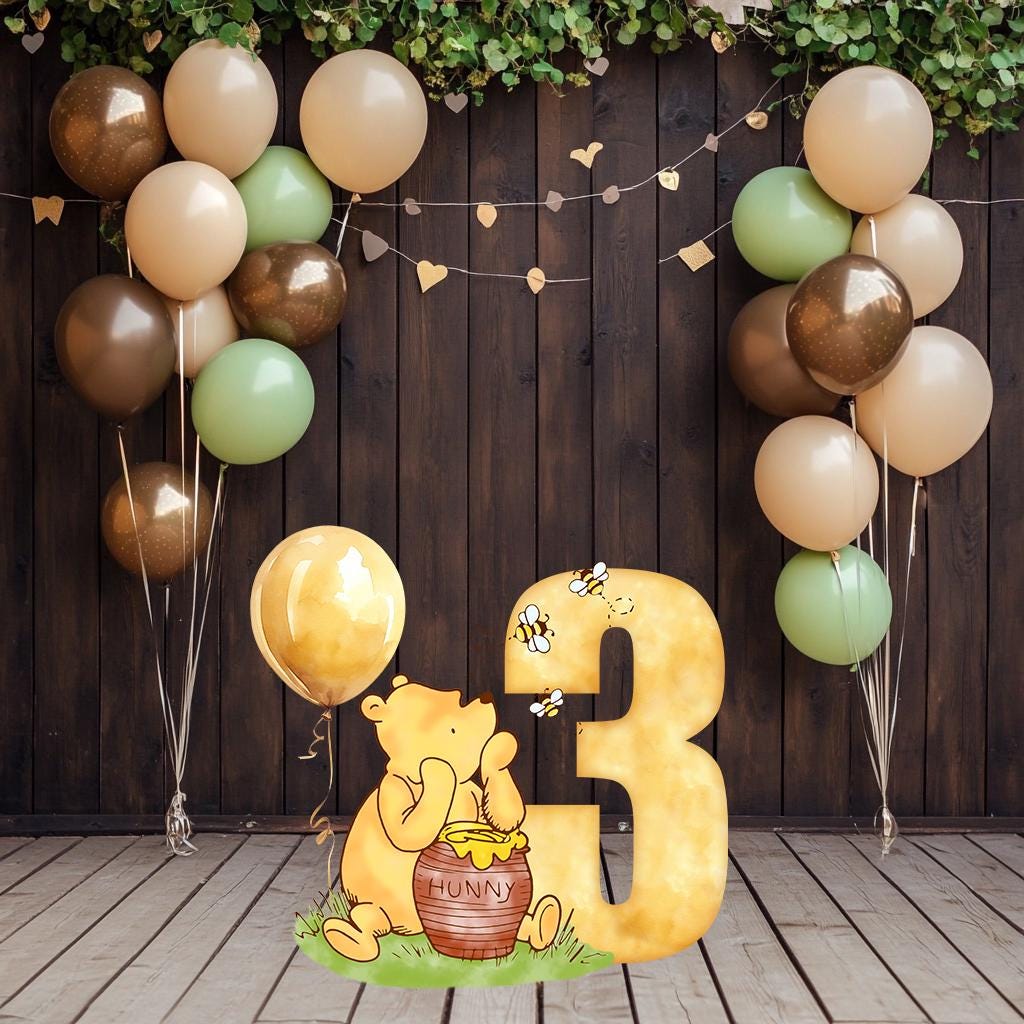 Classic Honey Bear Birthday Cutout Prop, Party Decoration, Lawn Sign, Yard Sign, Honey Bear Baby Birthday, Classic bear, Stand Up Prop