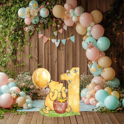 Classic Honey Bear Birthday Cutout Prop — custom party decor, printed and cut to shape