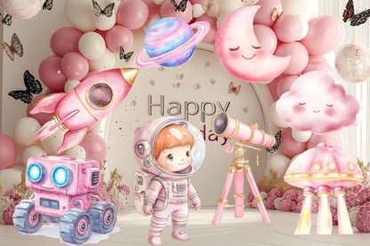Pink Astronaut Cutout, Outer Space Decoration, Girl Astronaut, Galaxy Themed, Space Girl Themed Party Decor, Stand Up Prop,Big Decor Cut Out