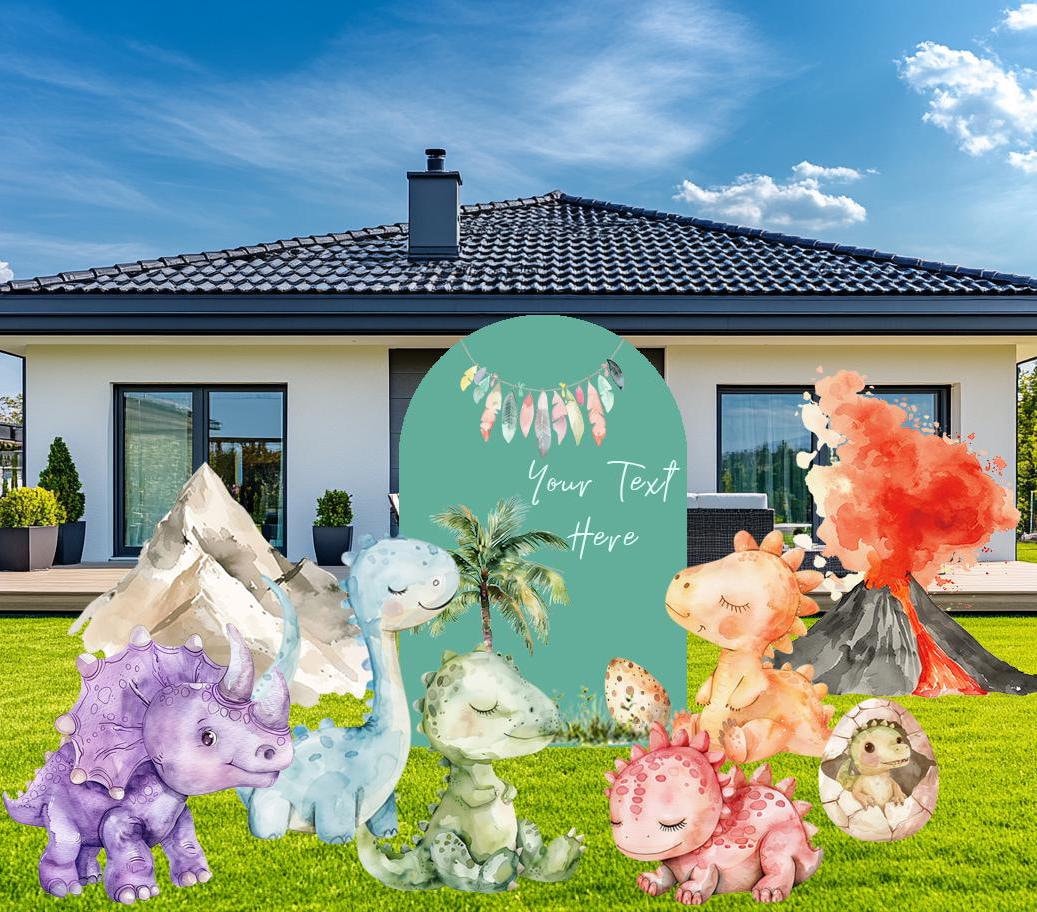 Dinosaur Party Decorations, Baby Dinosaur Birthday Cutouts, Custom Dinosaur Yard Signs, Party Props,Dinosaur Baby Shower Party Arch Backdrop