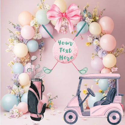 Pink Golf Cutout — custom party decor, printed and cut to shape