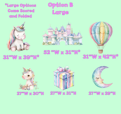 Unicorn Large Cutout, Birthday Party Decorations, Rainbow Unicorn Theme Party, Cutouts Standee Centerpieces,Unicorn Castle Baby Shower Props