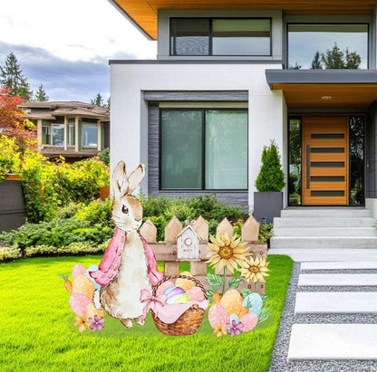 Easter Garden Bunny Cutout, Easter Yard Art, Yard Sign Art, Garden Easter Bunnies,Garden Stakes, Easter Yard Ornaments, Easter Yard Decor