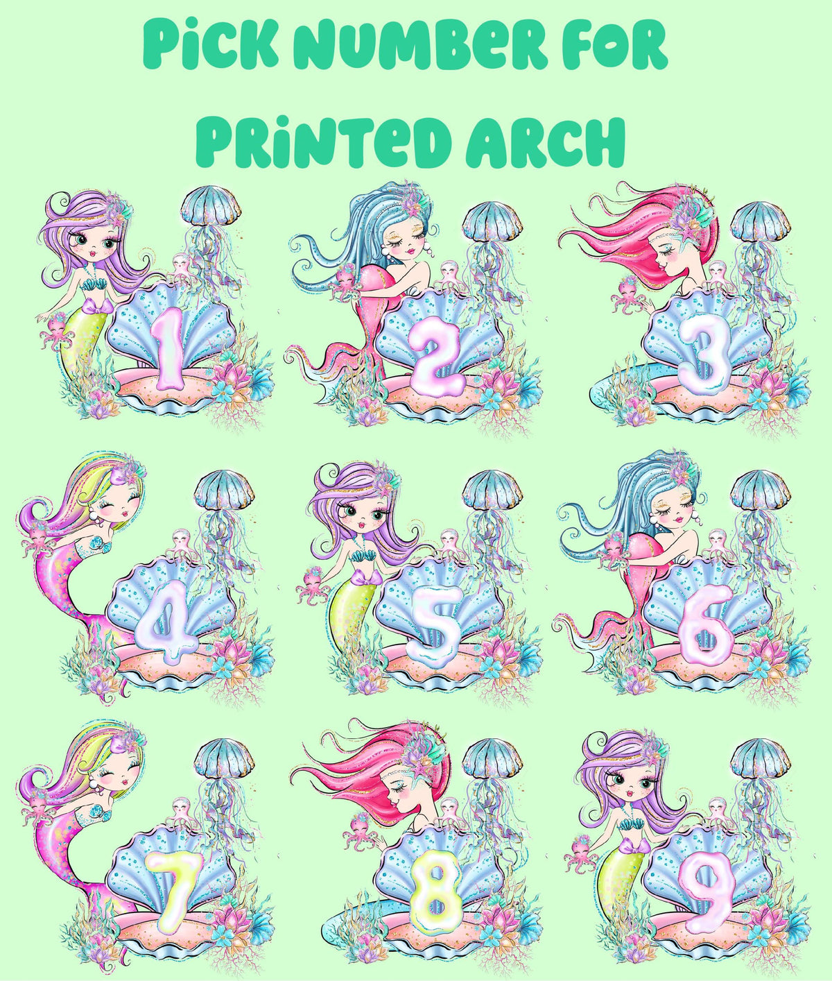 Personalized Mermaid Backdrop, Mermaid Cutouts, Birthday Party Decor, Birthday Props, Under The Sea Party, Arch Backdrop, Mermaid Tails