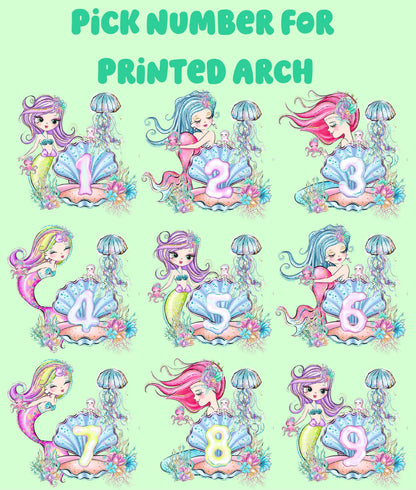 Personalized Mermaid Backdrop, Mermaid Cutouts, Birthday Party Decor, Birthday Props, Under The Sea Party, Arch Backdrop, Mermaid Tails