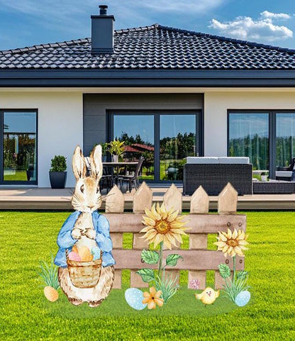 Easter Garden Bunny Cutout, Easter Yard Art, Yard Sign Art, Garden Easter Bunnies,Garden Stakes, Easter Yard Ornaments, Easter Yard Decor