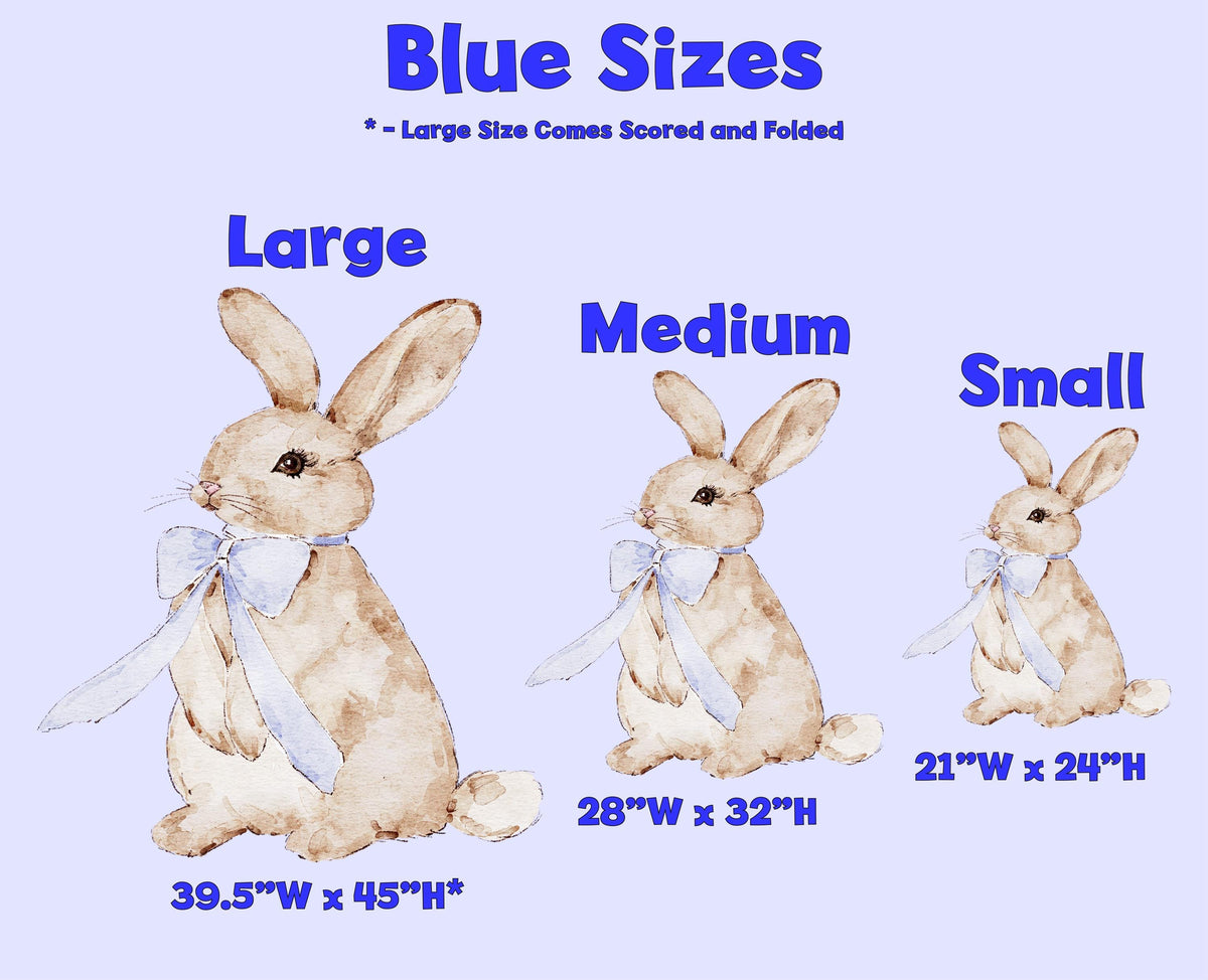 Cute Bunny with Bow Cutout Decoration, Baby Shower Decor, Easter Bunnies, Easter Yard Decor, Pink and Blue Bunny Party Props, Garden Bunny