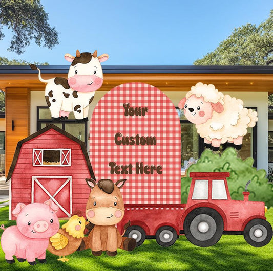 Farm Animals Cutouts Set — custom party decor, printed and cut to shape