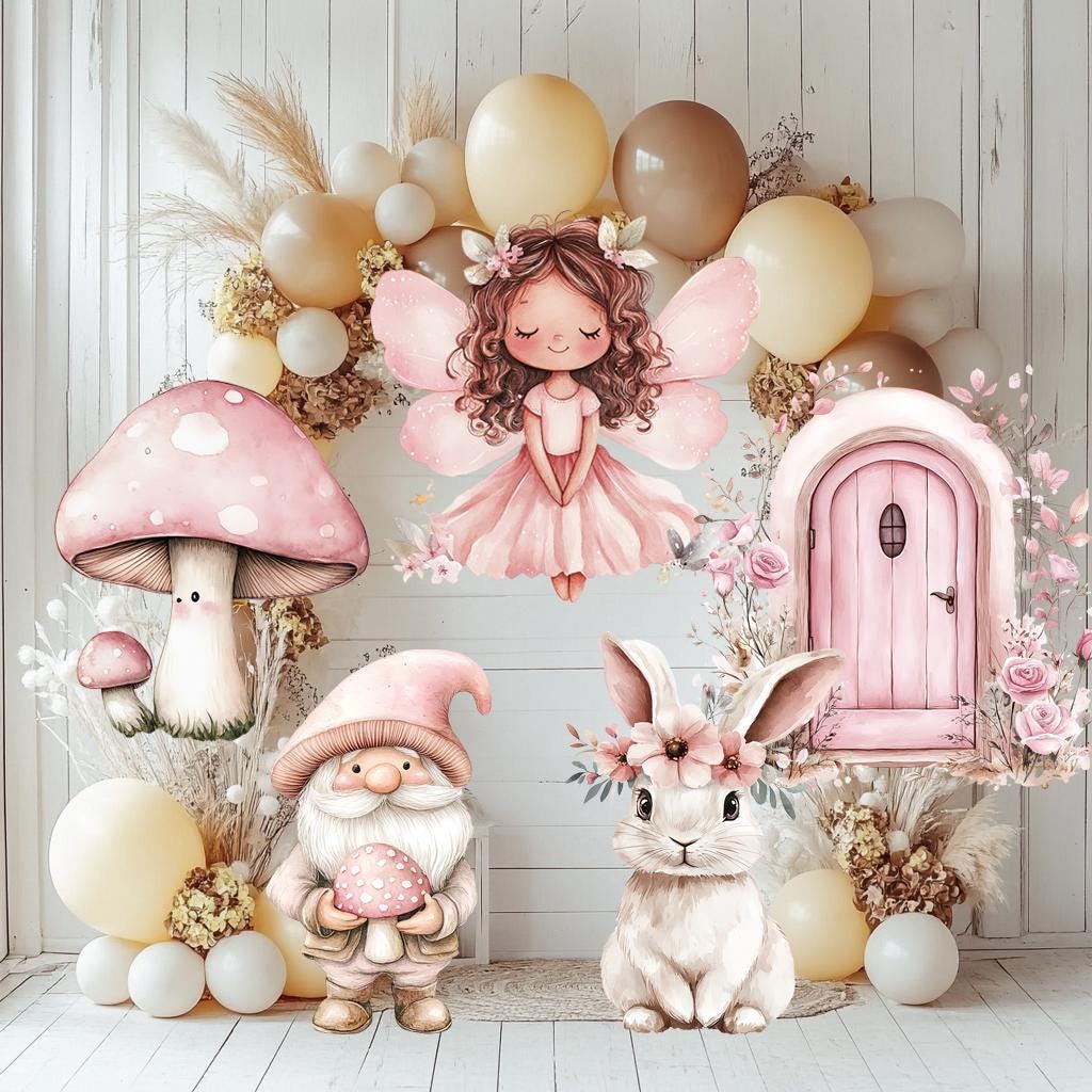 Fairy First Birthday Decor, Cutout, Fairy Baby Shower, Garden, Enchanted Fairy Girl Birthday Decor, Fairy Theme Birthday Party,Stand Up Prop
