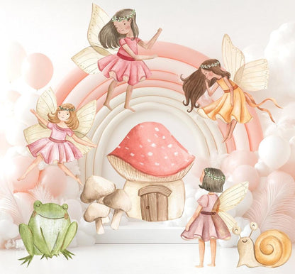 Fairy Garden Watercolor Cutout — custom party decor, printed and cut to shape