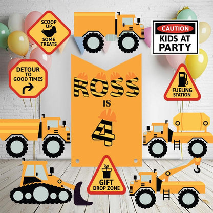 Construction Party Cutouts — custom party decor, printed and cut to shape