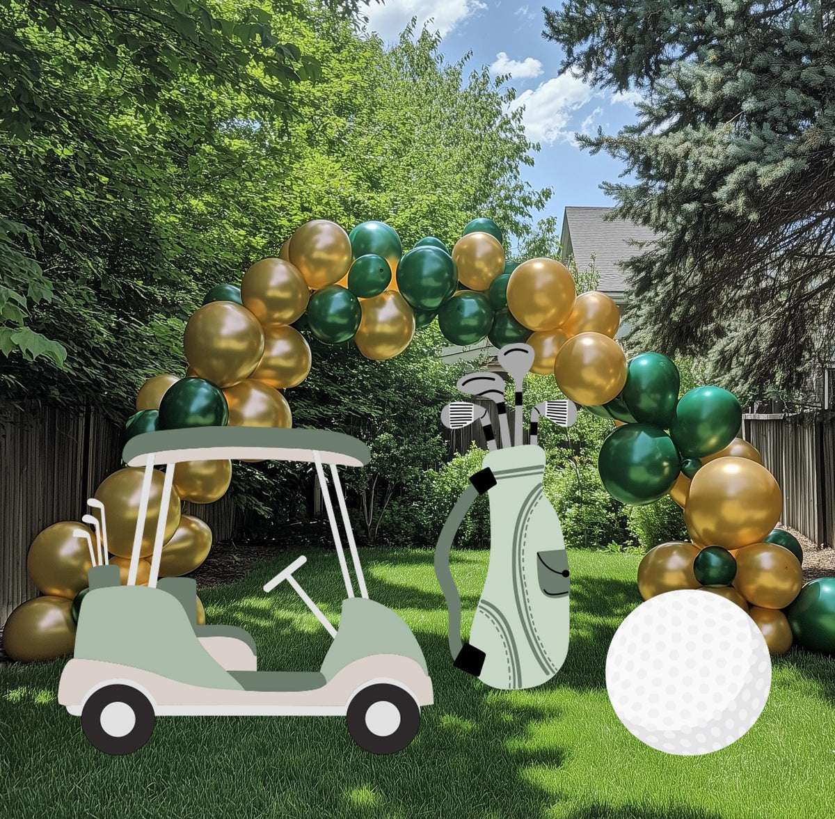 Golf Cutouts, Golf Themed Party Decor, Golf Cart, Girls or Boys Golf Baby Shower, Twins Decor, First Birthday, Hole in One Birthday, Props
