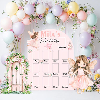Fairy First Birthday Photo Board, Baby Milestone Display, Whimsical First Birthday, Fairytale, Princess, Fairy Theme Party Decorations, Prop