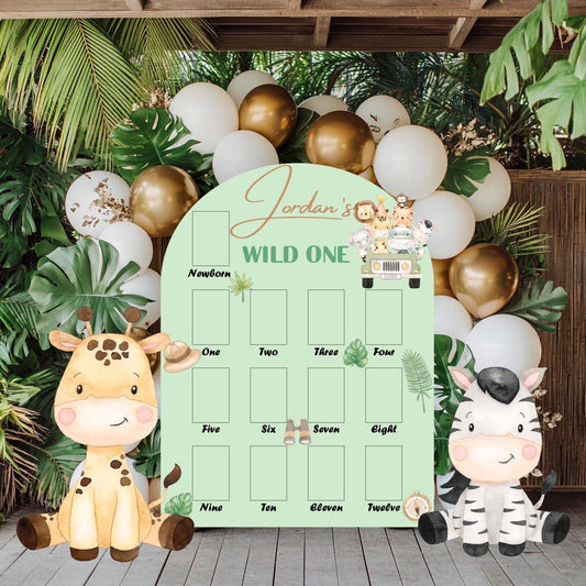 Personalized Wild One Photo Board — custom party decor, printed and cut to shape