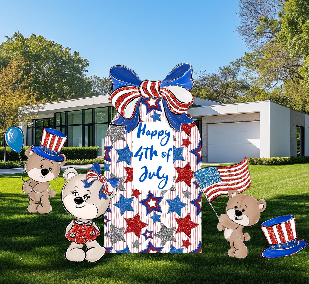 4th of July Backdrop — custom party decor, printed and cut to shape