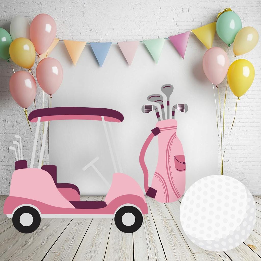 Golf Cutouts, Golf Themed Party Decor, Golf Cart, Girls or Boys Golf Baby Shower, Twins Decor, First Birthday, Hole in One Birthday, Props