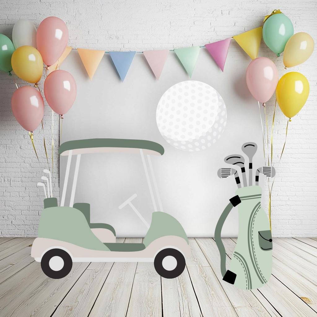 Golf Cutouts, Golf Themed Party Decor, Golf Cart, Girls or Boys Golf Baby Shower, Twins Decor, First Birthday, Hole in One Birthday, Props