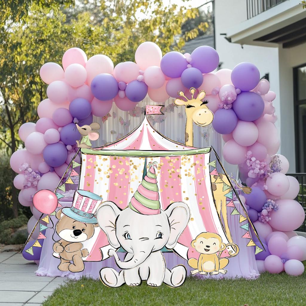 Circus Party Backdrop, Circus Baby Shower, Birthday Decor, Cutouts, Safari Animal Party, Circus Themed Birthday, Carnival Backdrop, Props