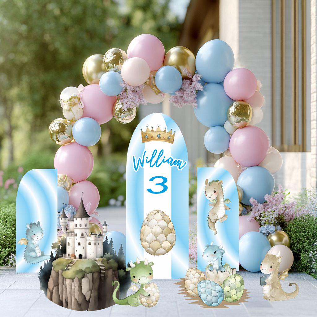 Blue Baby Dragons Cutouts, Fantasy Birthday Decor, Dragons Prop, Whimsical Fantasy Baby Shower, Storybook, Fairytale, Magic Castle, Baby Boy