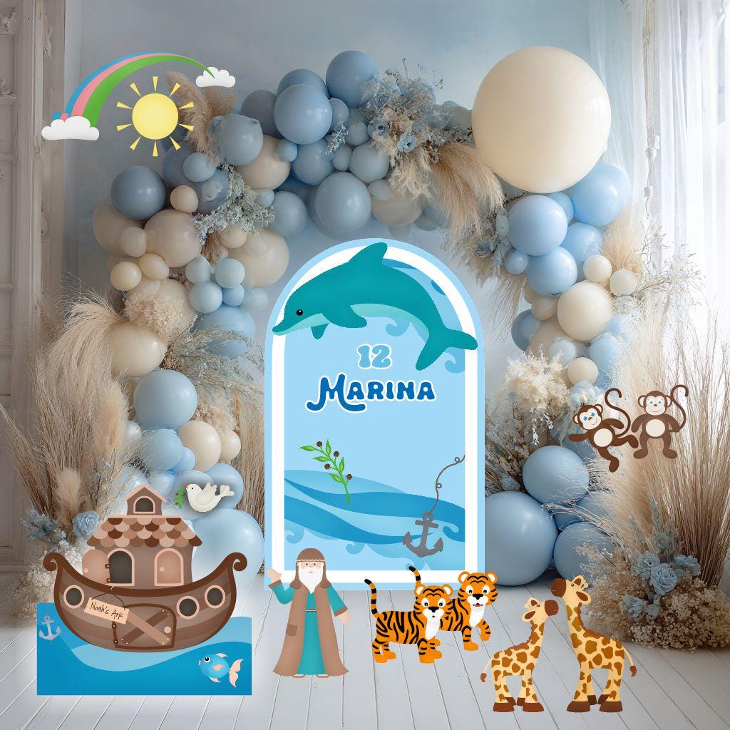 Noah’s Ark Cutouts Set — custom party decor, printed and cut to shape