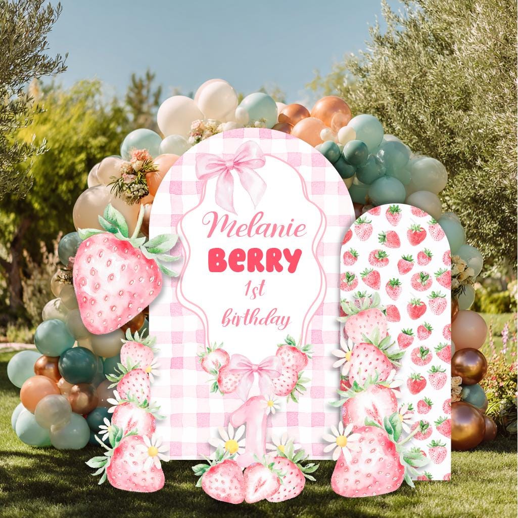 Berry First Birthday Cutouts, Strawberry Backdrop, Sweet Party Decorations, Sweet One, 1st birthday, Berry 1st Birthday, Strawberry Props