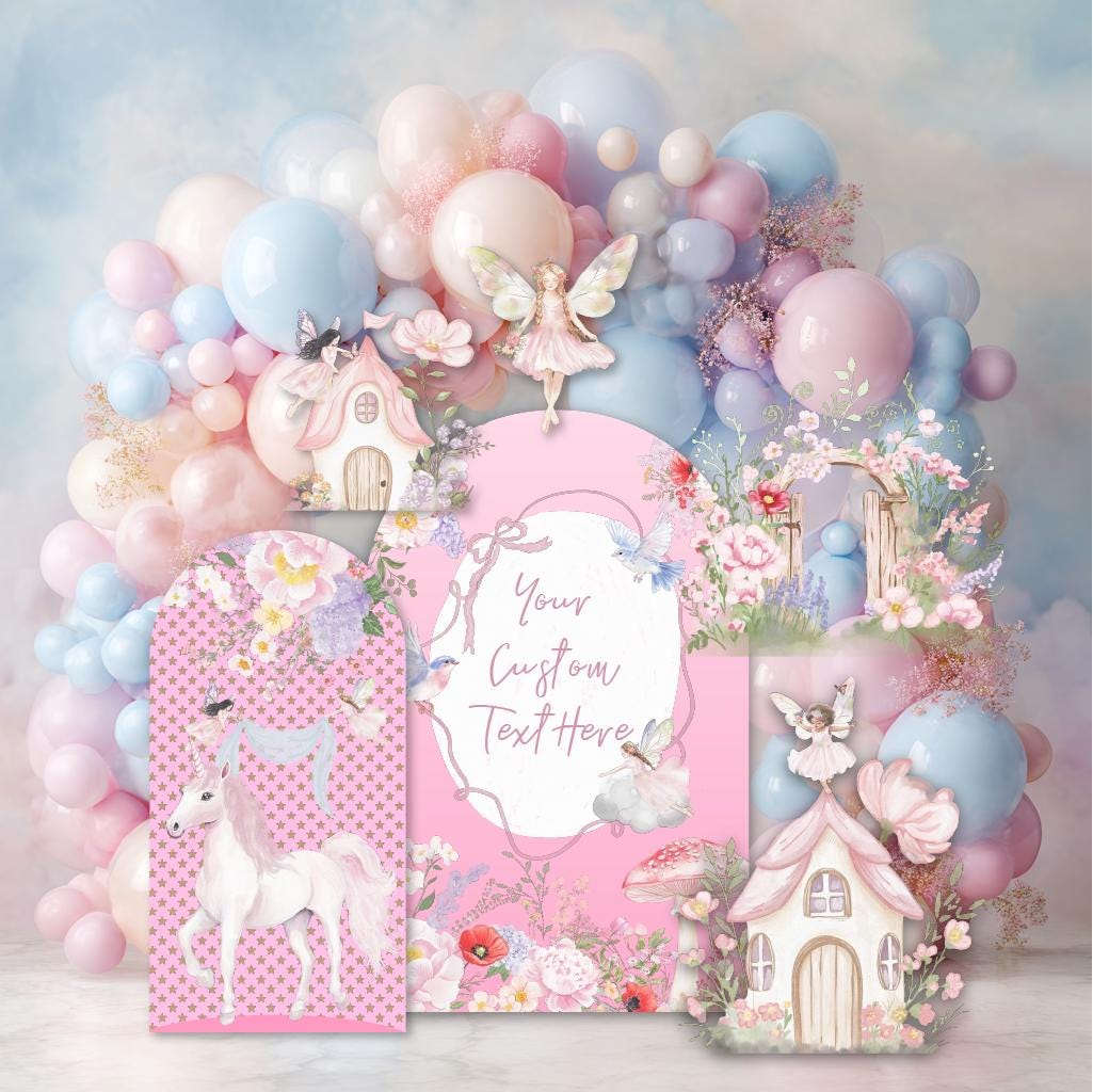 Fairy First Birthday Decor, Cutout, Floral Baby Shower, Fairy Garden, Fairy House, Unicorn Cutout, 1st Birthday, Garden Party, Props,Fairies