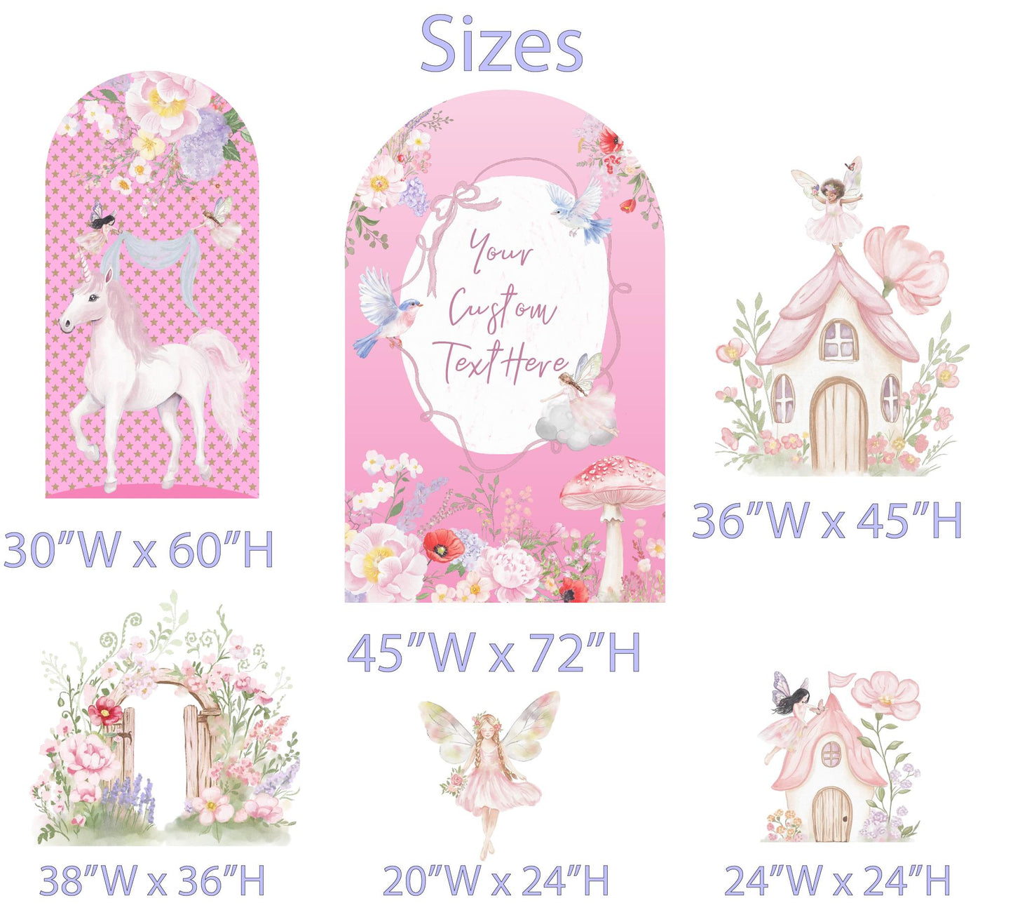 Fairy First Birthday Decor, Cutout, Floral Baby Shower, Fairy Garden, Fairy House, Unicorn Cutout, 1st Birthday, Garden Party, Props,Fairies