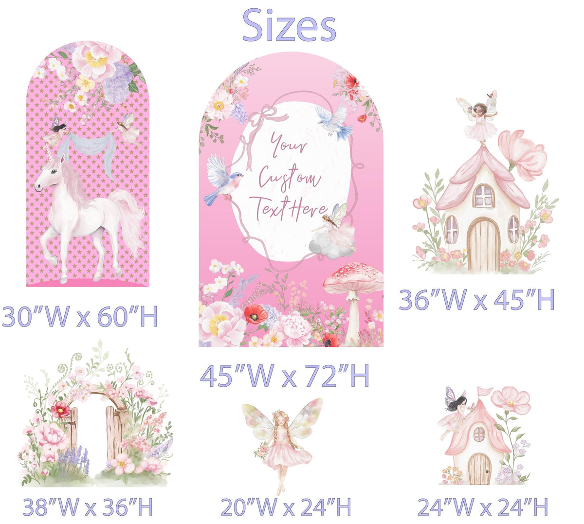 Fairy First Birthday Decor, Cutout, Floral Baby Shower, Fairy Garden, Fairy House, Unicorn Cutout, 1st Birthday, Garden Party, Props,Fairies