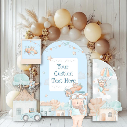 Blue Aviator Bear Cutouts, Boys First Birthday, Time Flies, Traveling Baby Shower, Parachute, Airplane, We Can Bearly Wait, Teddy Bear Props