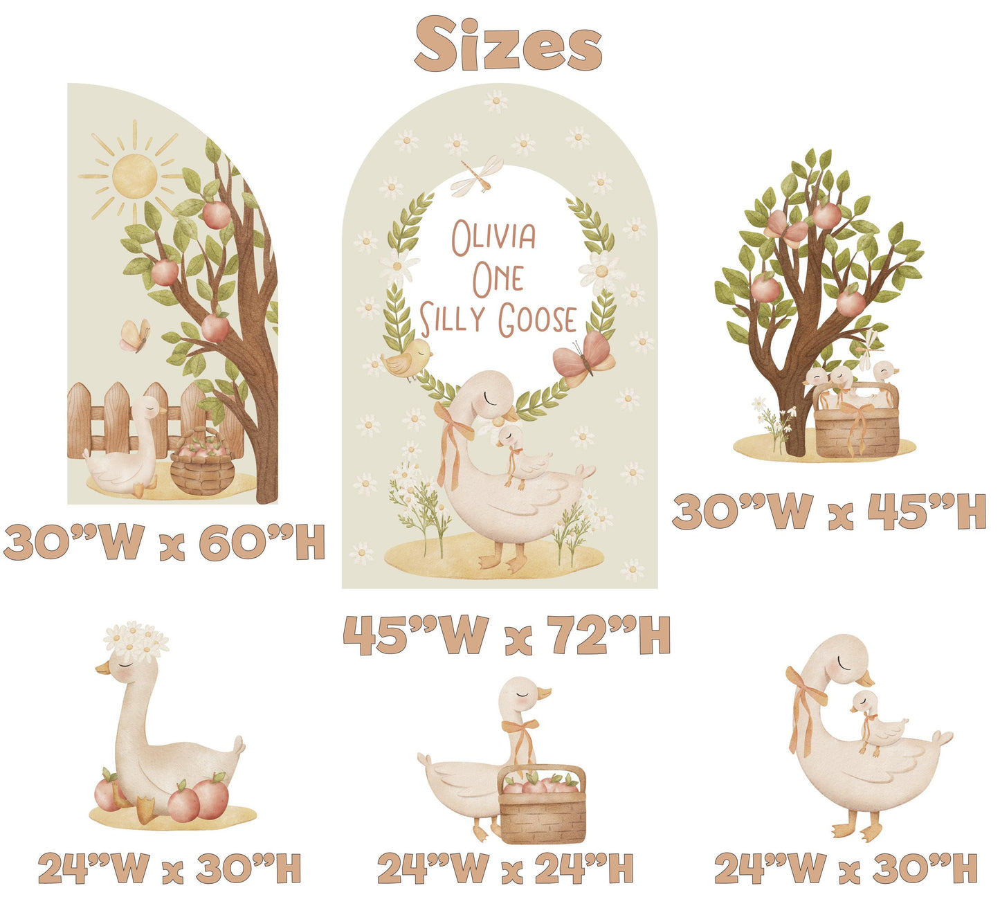 One Silly Goose Cutouts, Mama Goose Baby Shower, Silly Goose Props, Birthday Decor, Lucky Duck, Gender Neutral, Cottagecore, 1st Birthday