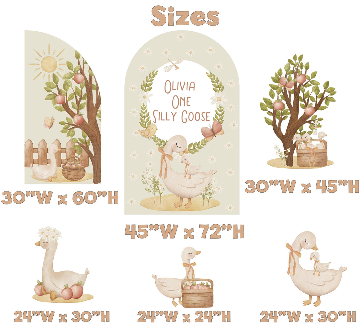 One Silly Goose Cutouts, Mama Goose Baby Shower, Silly Goose Props, Birthday Decor, Lucky Duck, Gender Neutral, Cottagecore, 1st Birthday