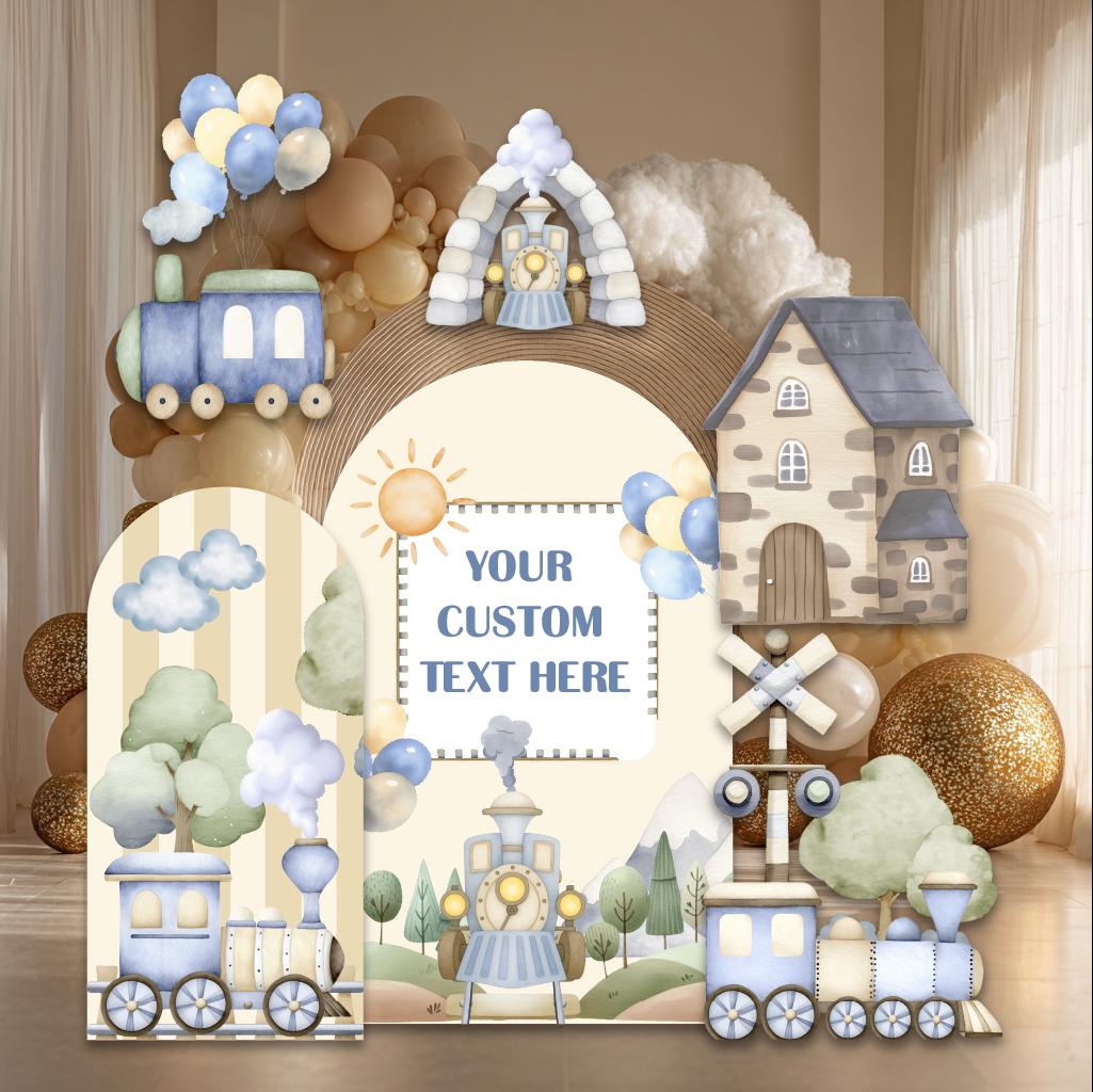 Train Birthday Party Cutouts, Boys Birthday, Train Backdrop, Choo I'm Two Party Decor, 2nd Birthday, Personalized Birthday, Party Props