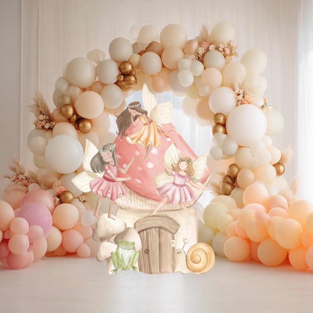 Fairy First Birthday Cutout, Fairy Theme Baby shower Mushroom Backdrop, Enchanted Fairy Birthday Decor, Fairy Door, Stand Up Prop, Signs